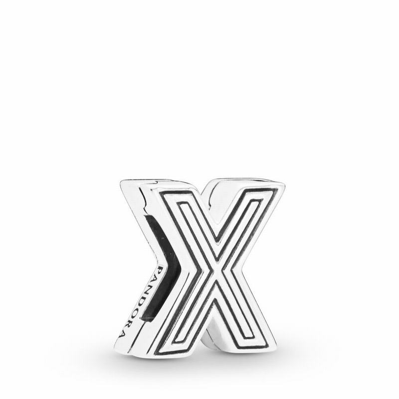 Pandora Reflexions™ Letter X Clip Charm Ireland - Sterling Silver/Silicone - 784056GJQ